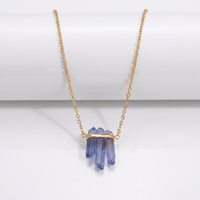 GOLD PURPLE AMETHYST CLUSTER NECKLACE