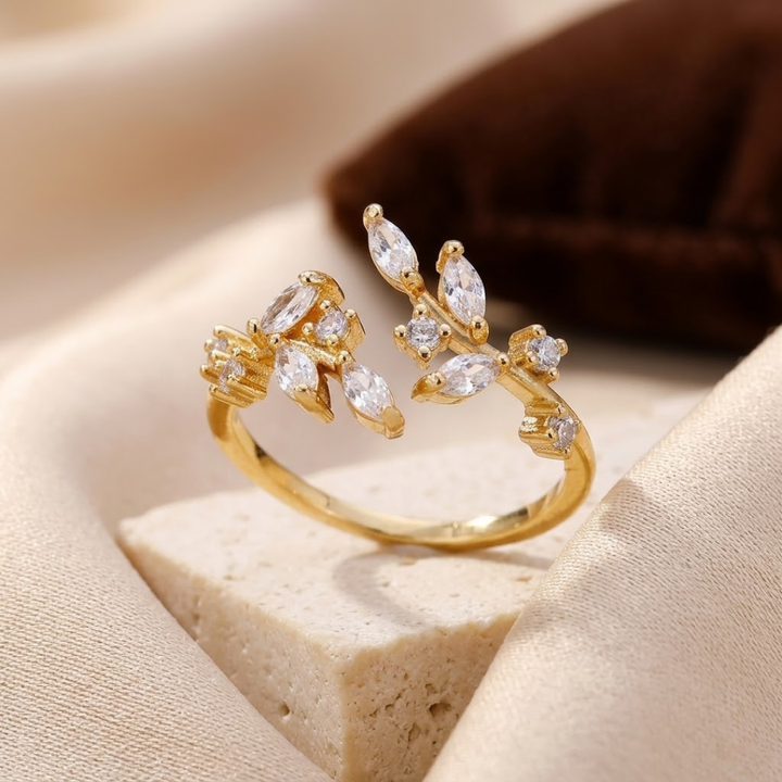 Gold Open Leaf Ring