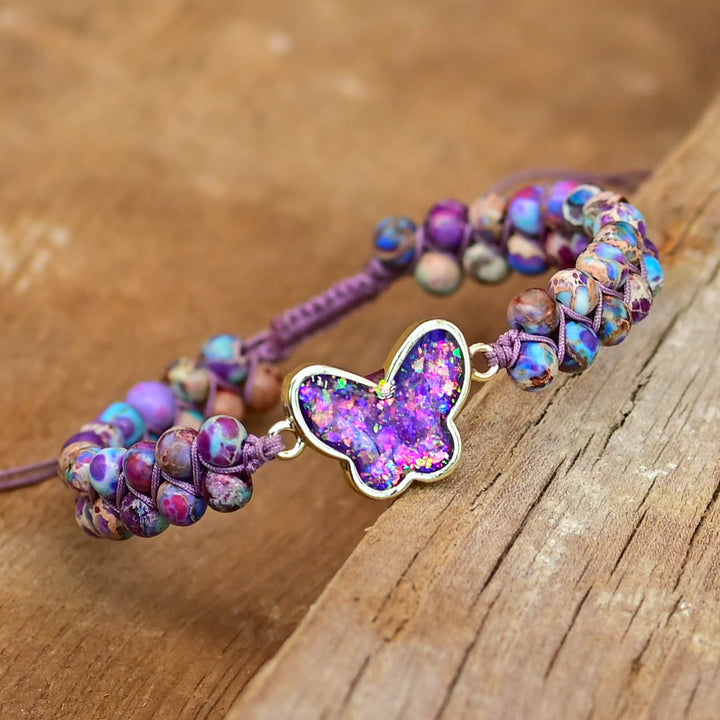 VIP | Druzy Purple Opal Butterfly Bracelet
