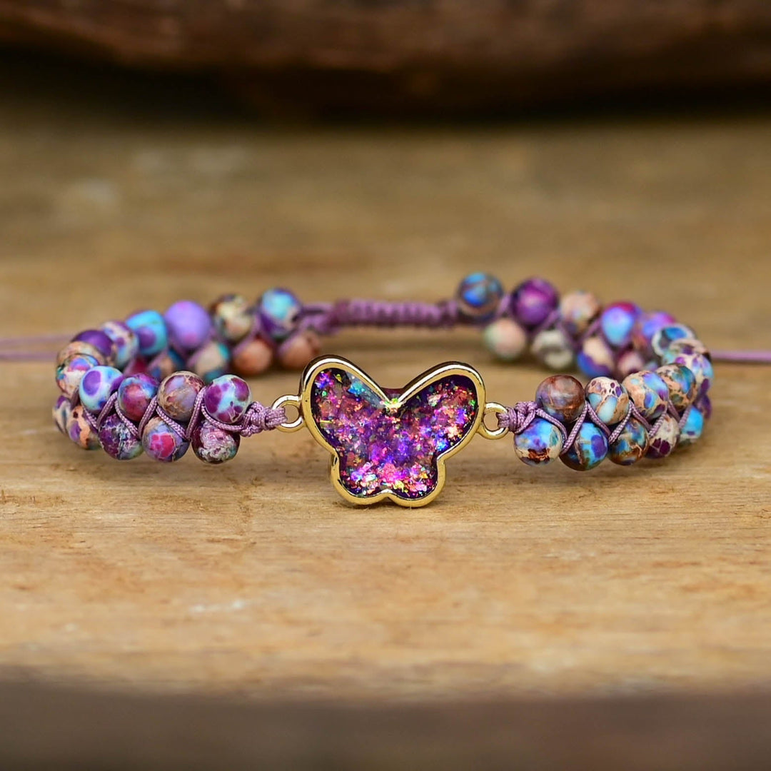 VIP | Druzy Purple Opal Butterfly Bracelet