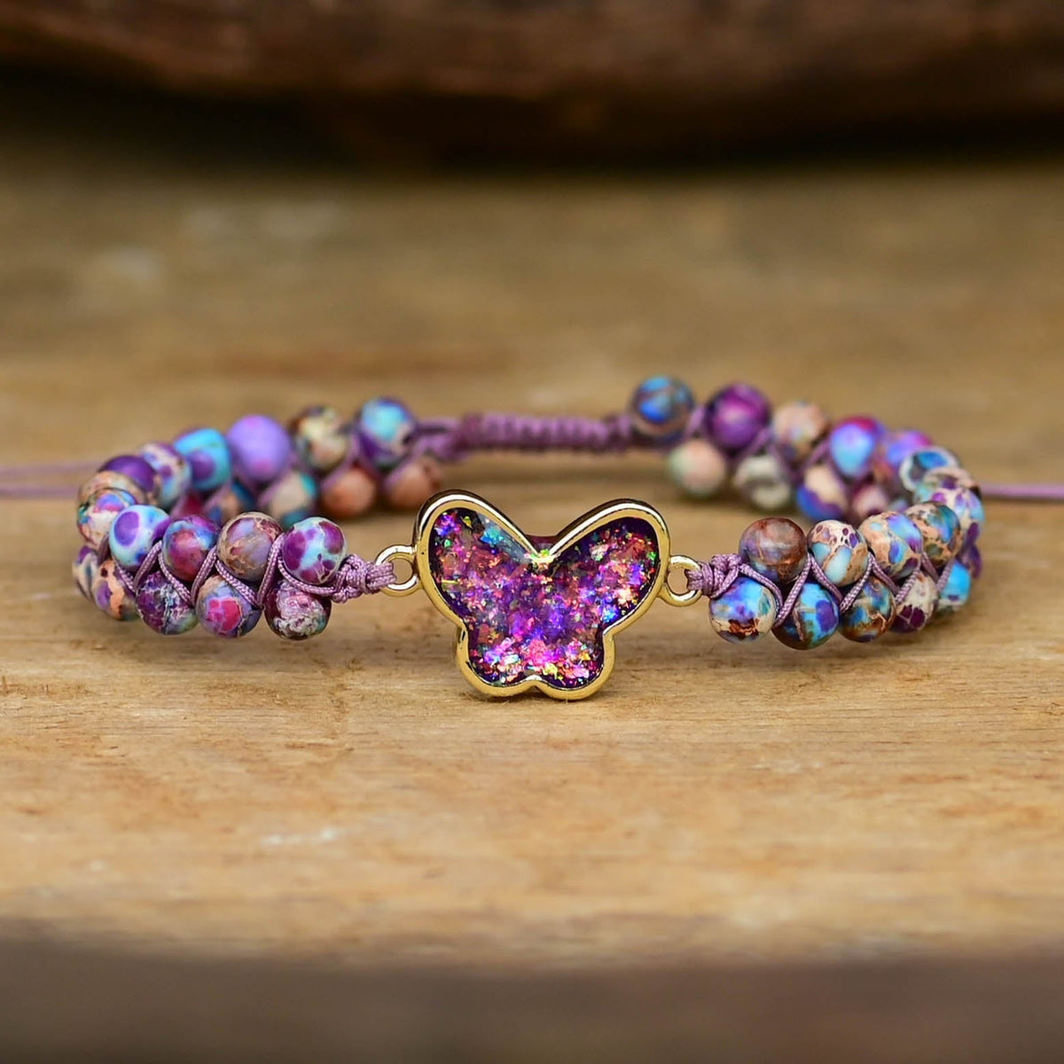 VIP | Druzy Purple Opal Butterfly Bracelet