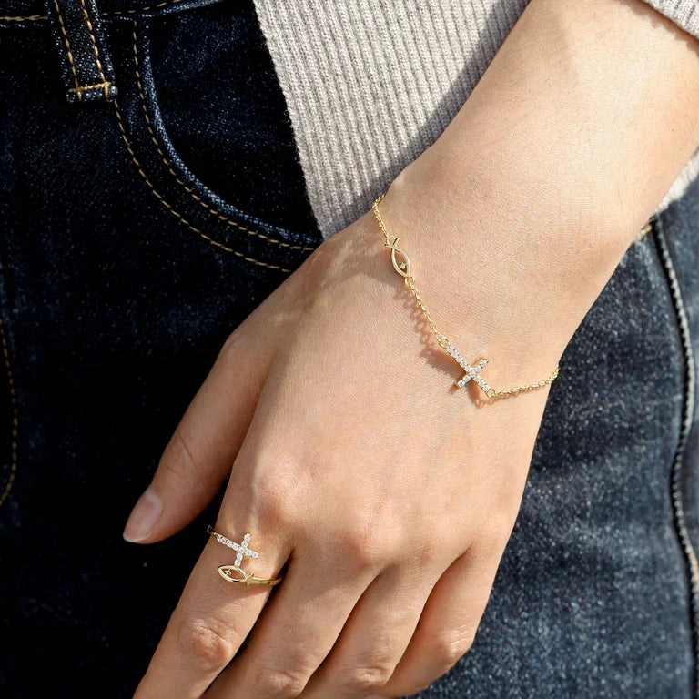 Blessed Cross & Fish Bracelet