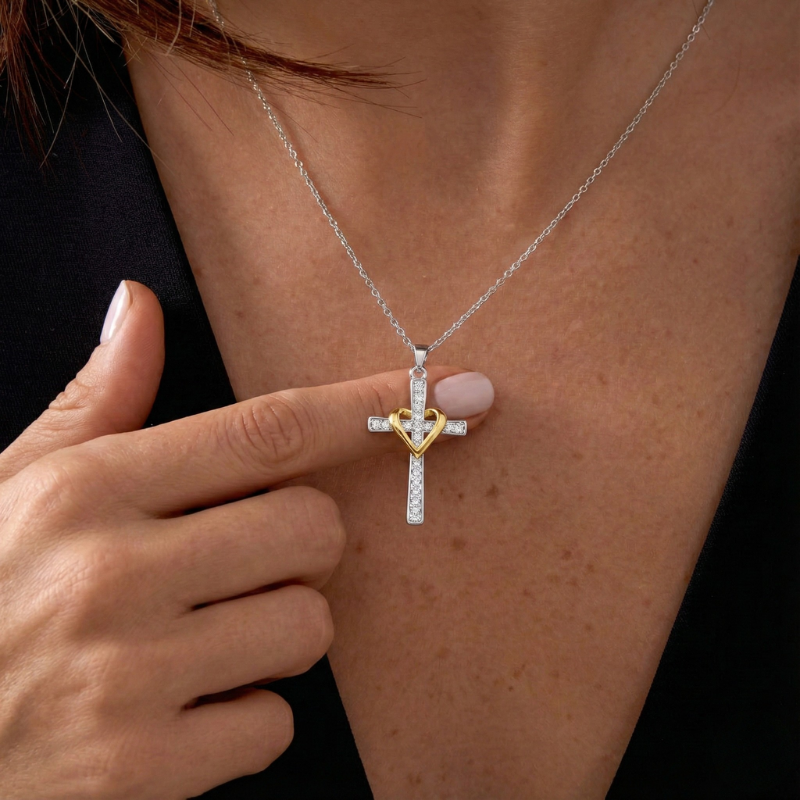 Dual Tone Cross Necklace