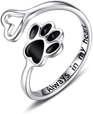 VIP | Handcrafted Paw & Heart Ring – Adjustable 925 Sterling Silver
