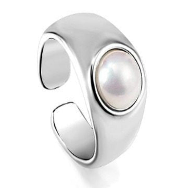 Vintage Pearl Silver Ring