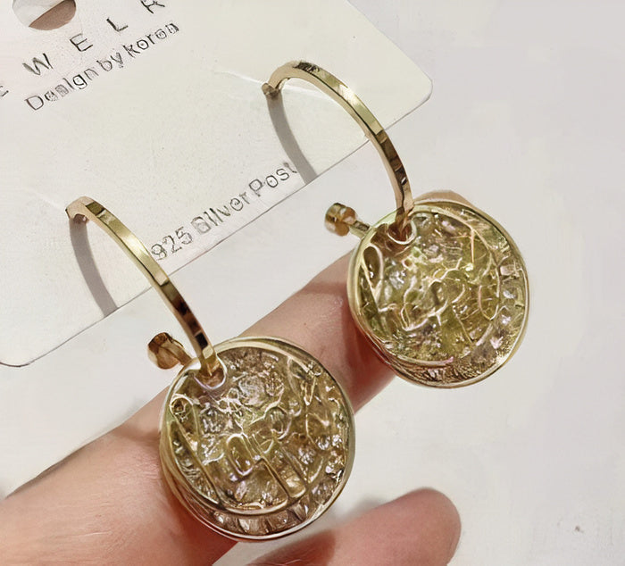 Vintage Bright Rounded Flower Earrings