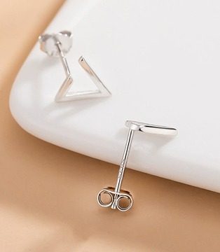 Vintage Triangle Silver Earrings