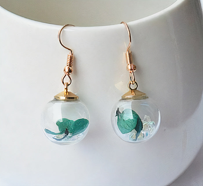 Vintage Nature Crystal Ball Earrings