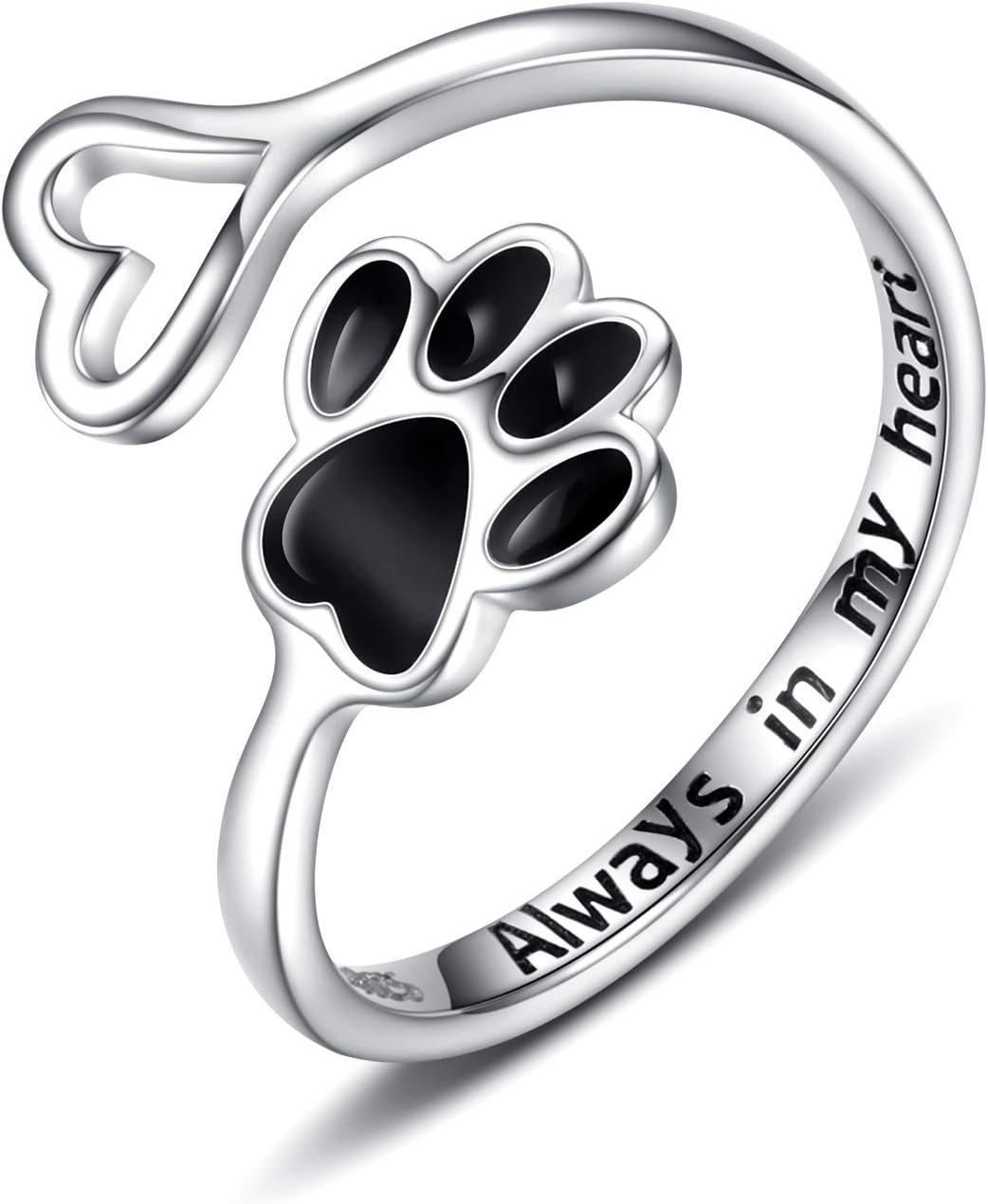 VIP | Handcrafted Paw & Heart Ring – Adjustable 925 Sterling Silver