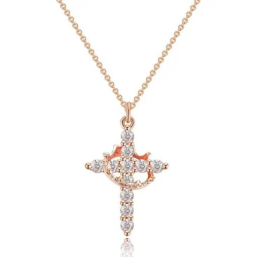 The Eternal Cross & Crown Necklace