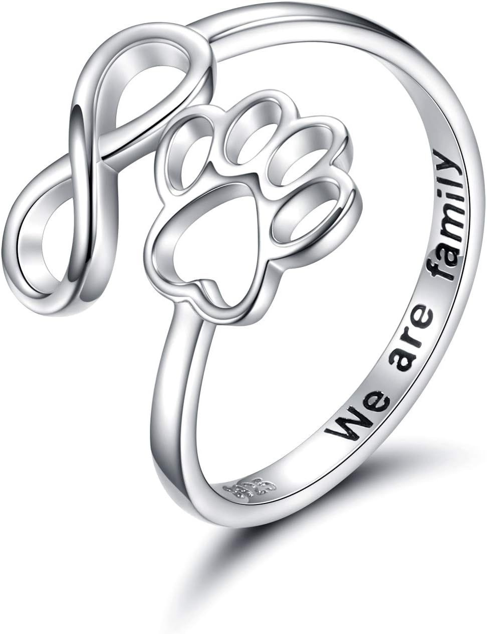 VIP | Handcrafted Paw & Heart Ring – Adjustable 925 Sterling Silver