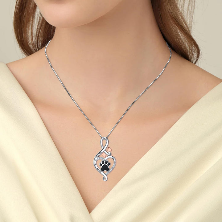VIP | Lucky Paw Necklace with Heart, Bone & Infinity – “Always in My Heart” Pendant