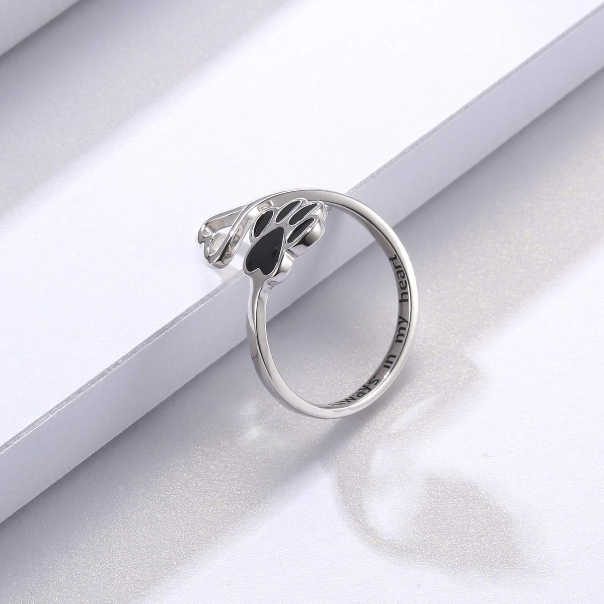 VIP | Handcrafted Paw & Heart Ring – Adjustable 925 Sterling Silver