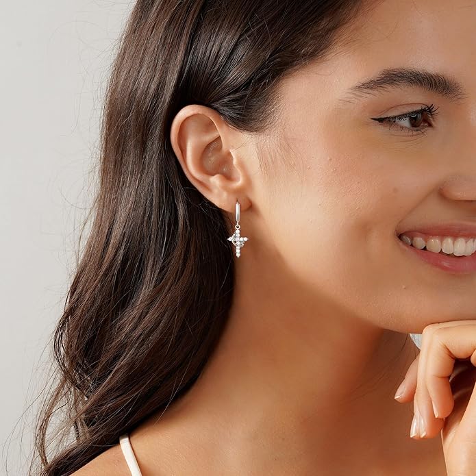 The Eternal Cross & Crown Earrings
