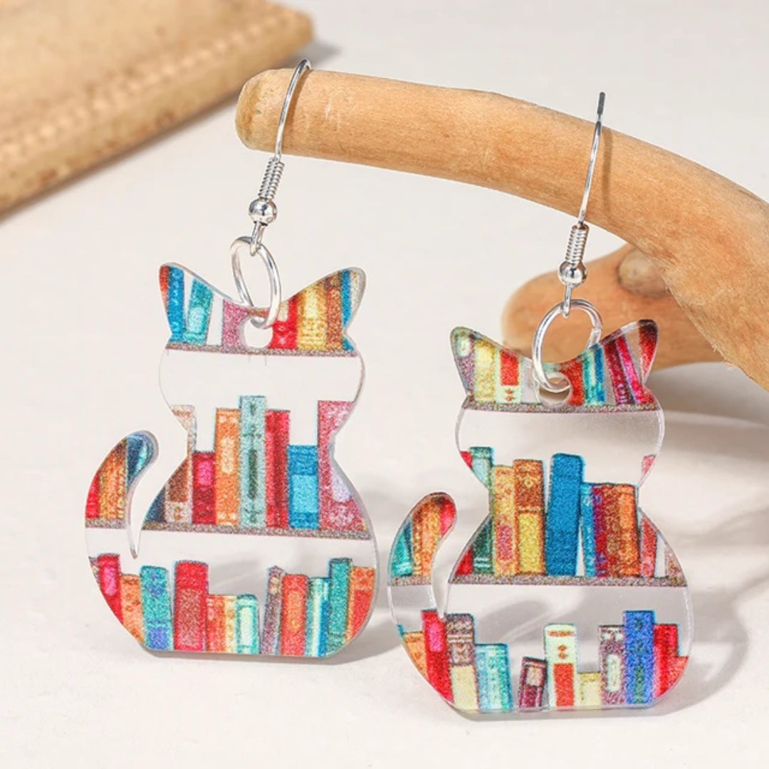 Vintage Colorful Cat Earrings
