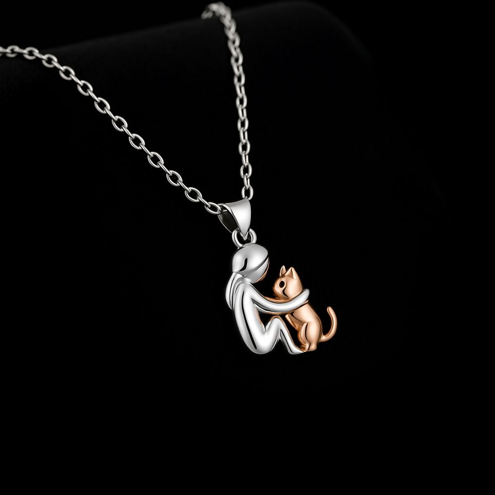 VIP | Cat Hug Pendant Necklace with Bonus Earrings – Limited Time Offer