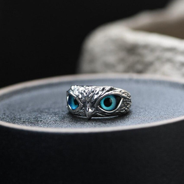 VIP | Owl of Good Luck Adjustable Ring in Silver and Opal