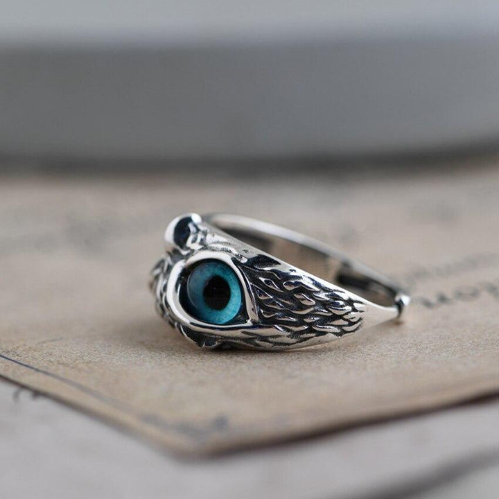 VIP | Owl of Good Luck Adjustable Ring in Silver and Opal