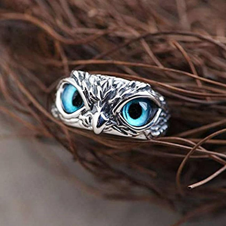 VIP | Owl of Good Luck Adjustable Ring in Silver and Opal