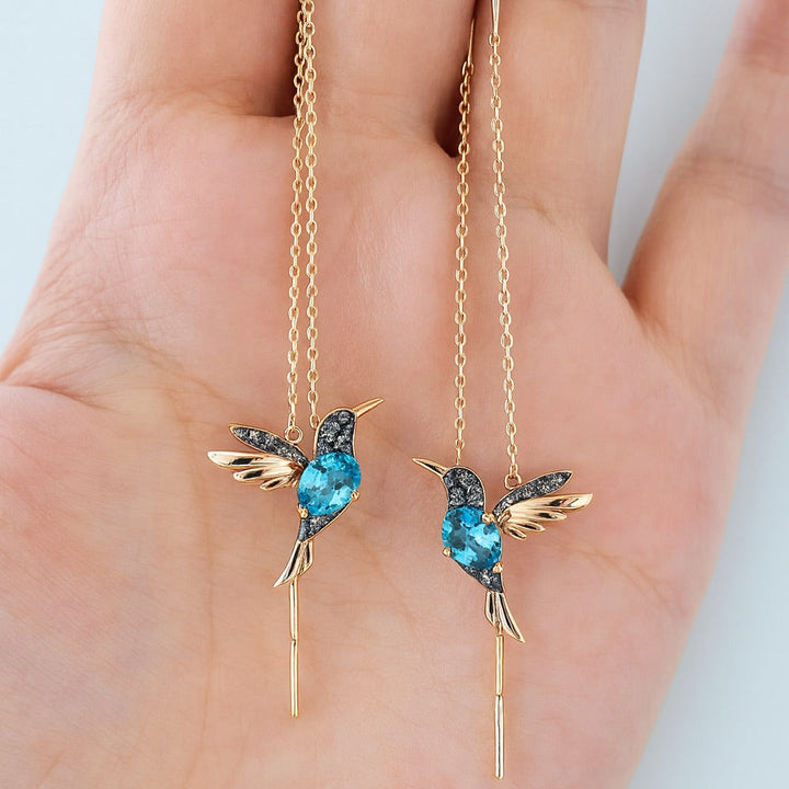 VIP | Hummingbird Enamel and Zirconia Earrings