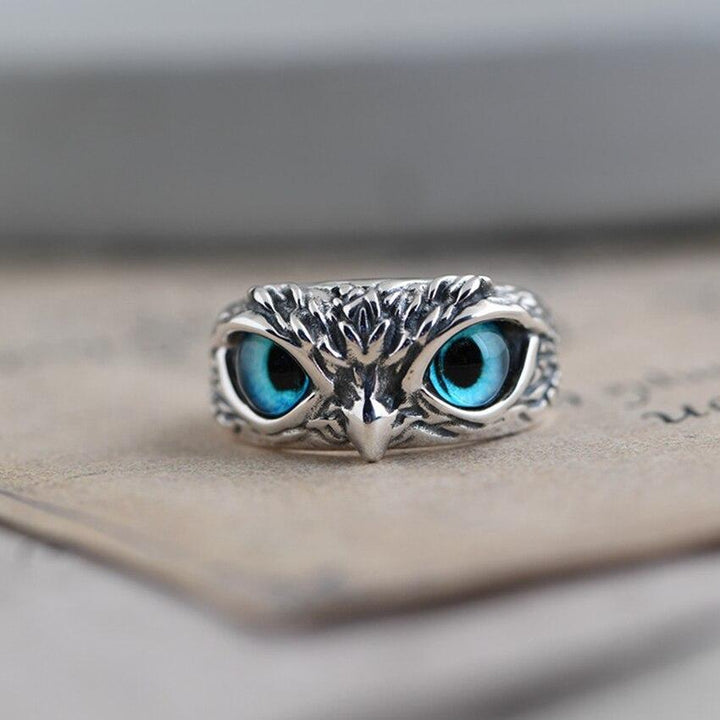 VIP | Owl of Good Luck Adjustable Ring in Silver and Opal