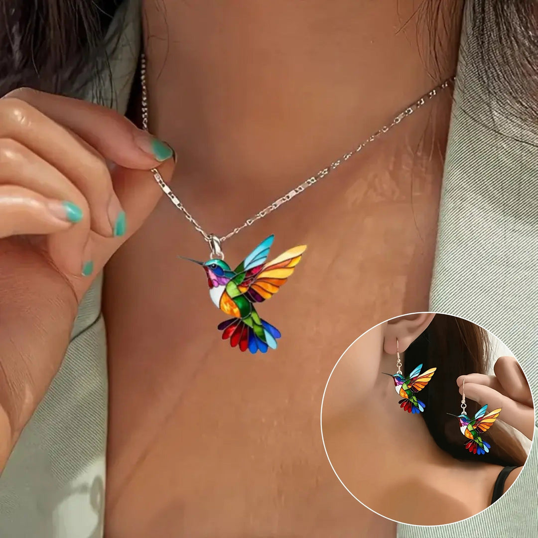 VIP | Beautiful Hummingbird Necklace with Bonus Earrings