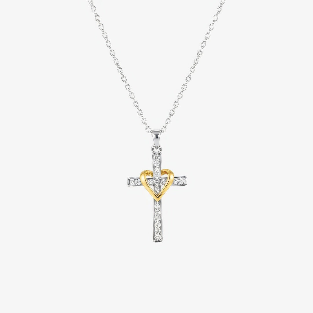 Dual Tone Cross Necklace