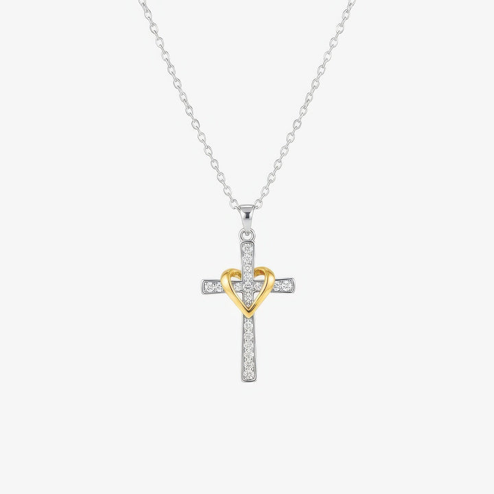 Dual Tone Cross Necklace