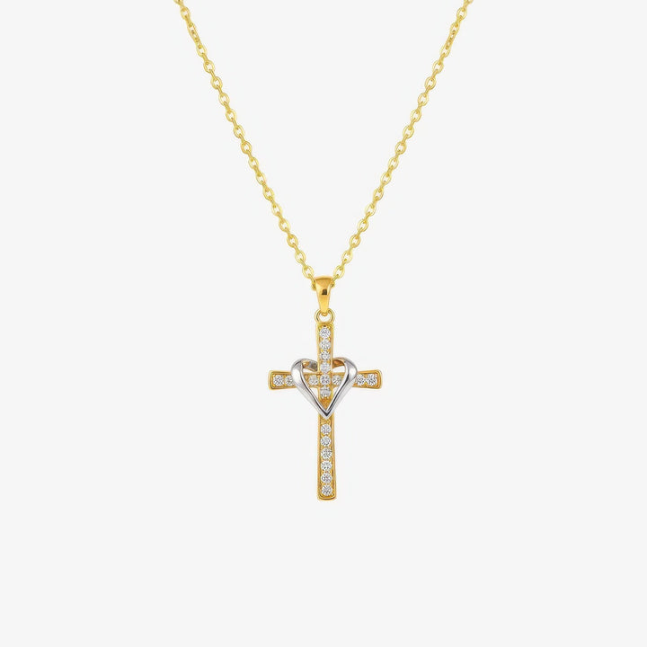 Dual Tone Cross Necklace