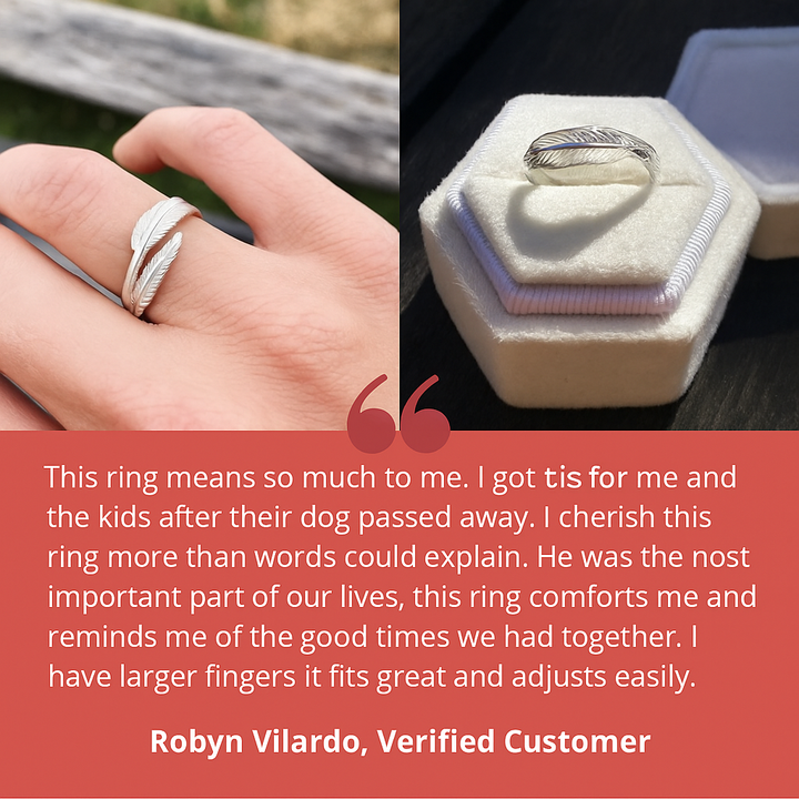 VIP | Feather From An Angel - Adjustable Memorial Ring
