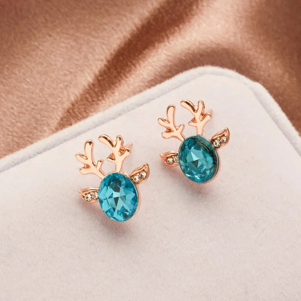 VIP | Festive Reindeer Crystal Stud Earrings