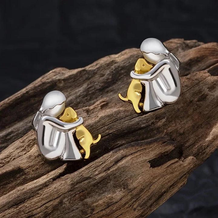 VIP | Silver and Gold Two-Tone Hug Earrings