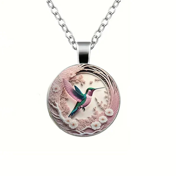 VIP | Hummingbird Glass Dome Pendant Necklace