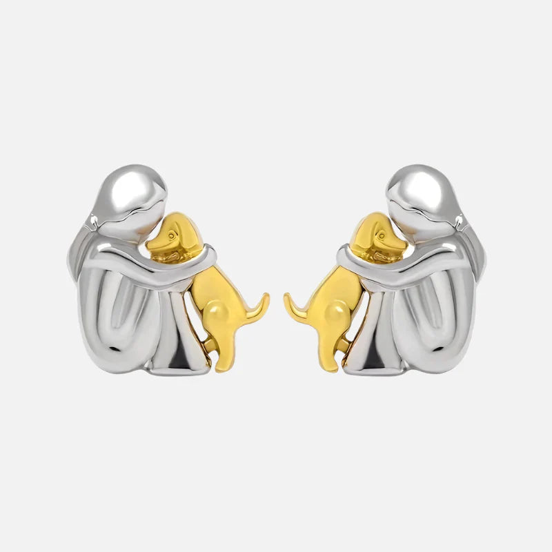 VIP | Silver and Gold Two-Tone Hug Earrings