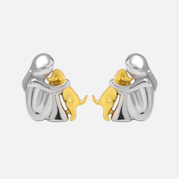 VIP | Silver and Gold Two-Tone Hug Earrings