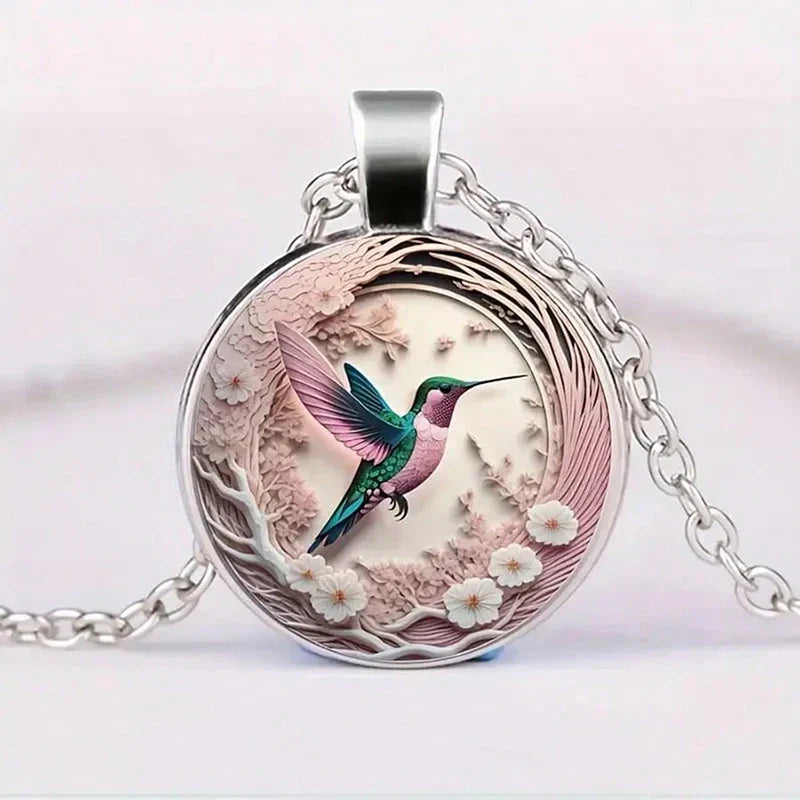 VIP | Hummingbird Glass Dome Pendant Necklace