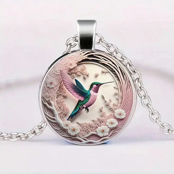 VIP | Hummingbird Glass Dome Pendant Necklace