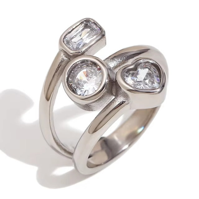 Vintage Inlaid Colorful Glass Ring