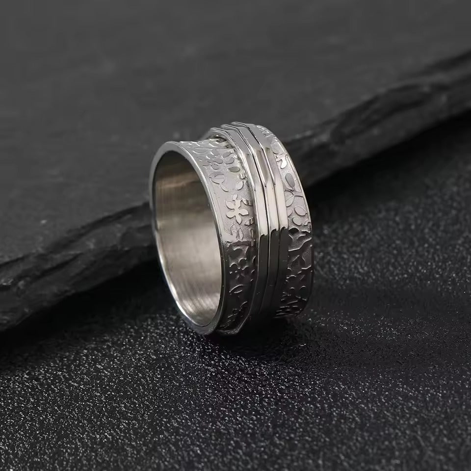 Vintage Spinner Thin Gold & Silver Ring