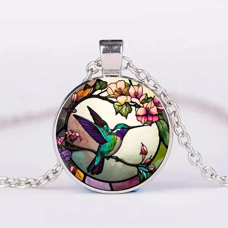 VIP | Hummingbird Glass Dome Pendant Necklace