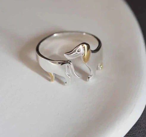 925 Sterling Silver Dachshund Ring – Adjustable Fit
