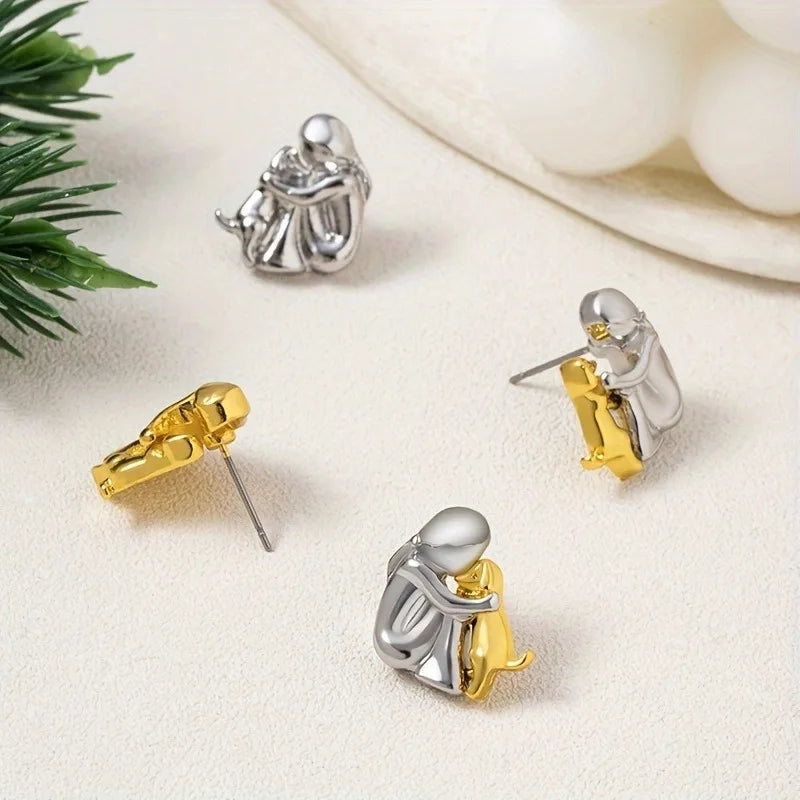 VIP | Silver and Gold Two-Tone Hug Earrings