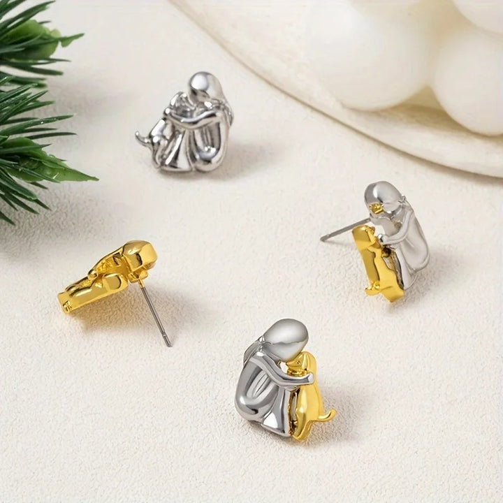VIP | Silver and Gold Two-Tone Hug Earrings