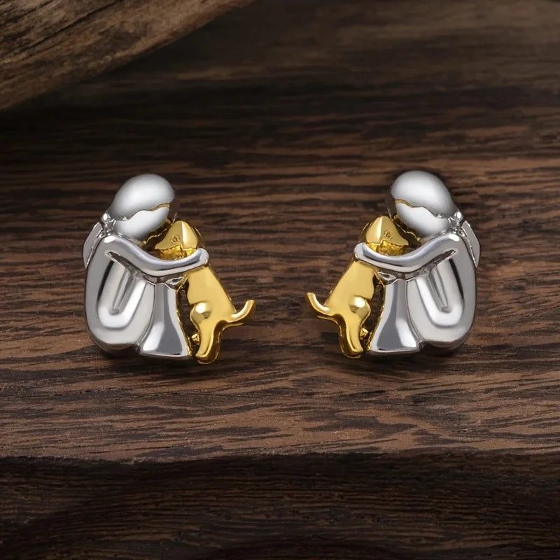 VIP | Silver and Gold Two-Tone Hug Earrings