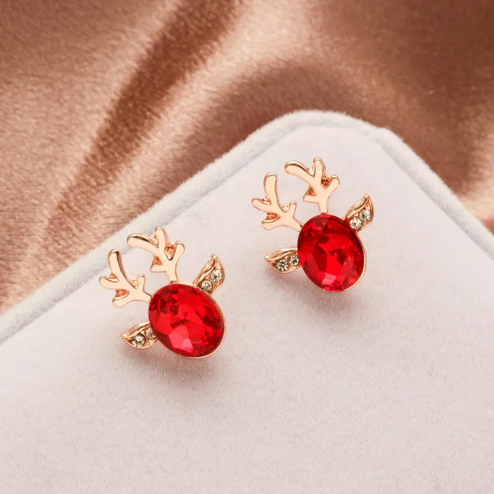 VIP | Festive Reindeer Crystal Stud Earrings