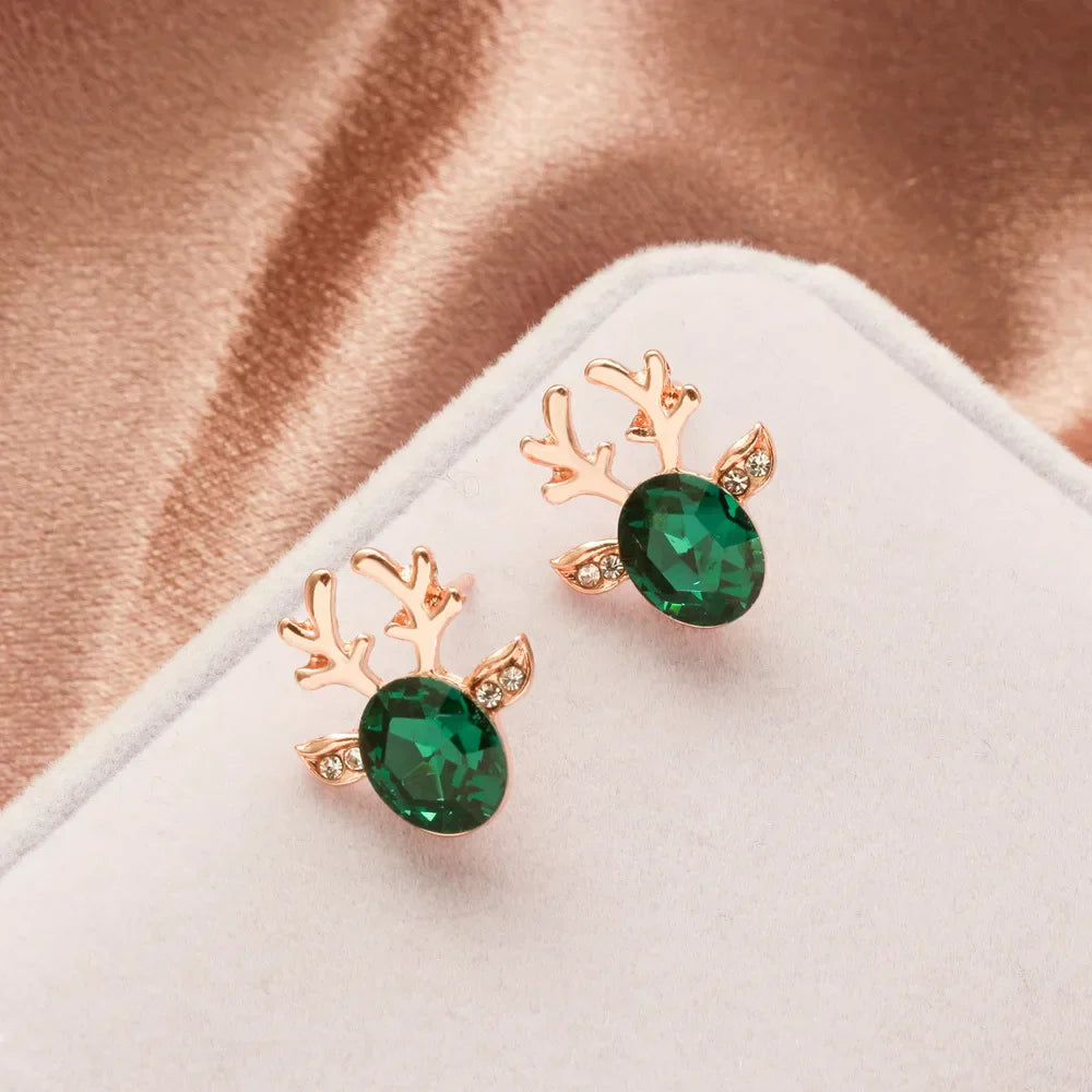 VIP | Festive Reindeer Crystal Stud Earrings