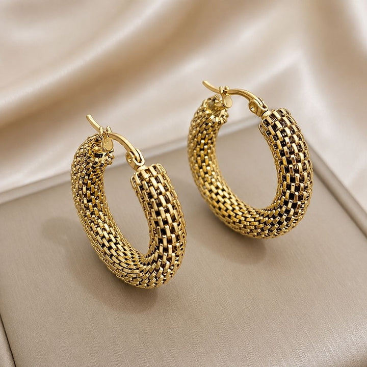 Gilded Weave Hoops