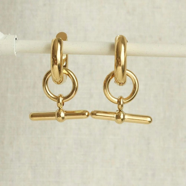 Everyday Gold Bar Hoop Earrings