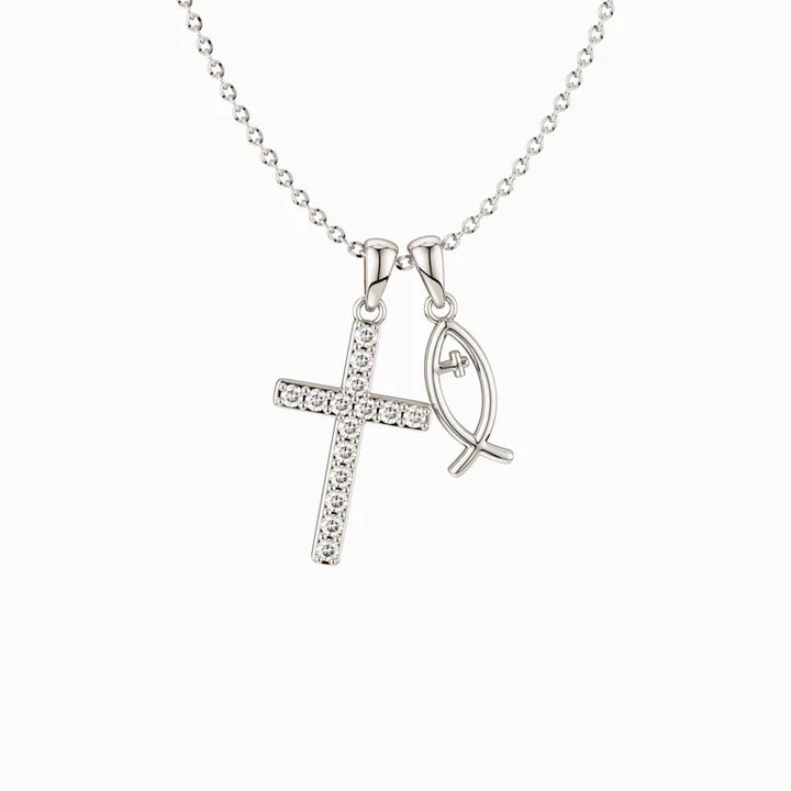 Blessed Cross & Fish Necklace
