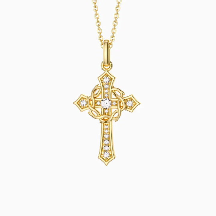Cross & Crown of Thorns Necklace